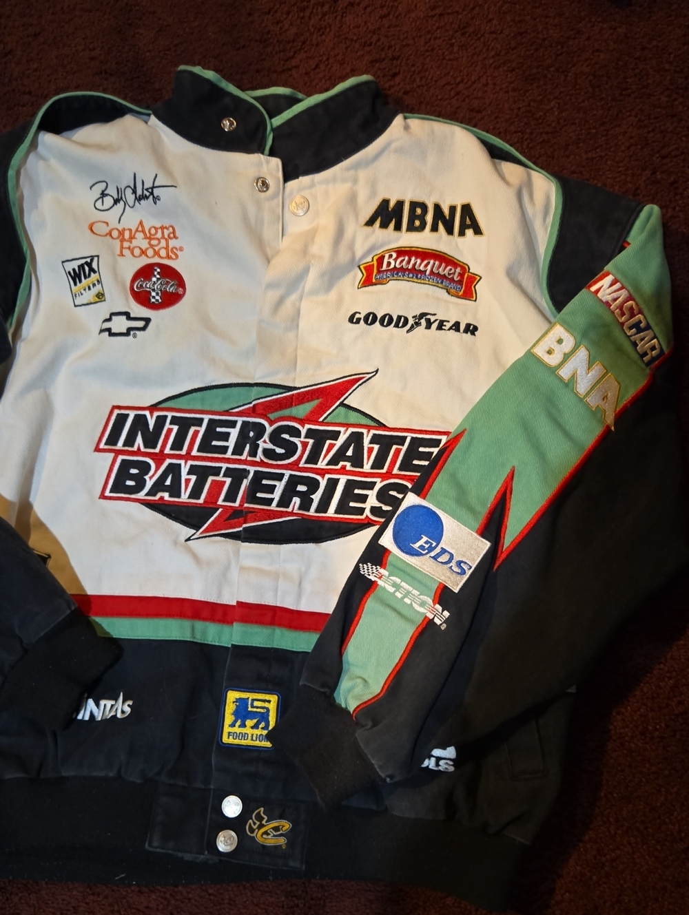 Chase Authentics White, Black & Green Kids Racing Jacket